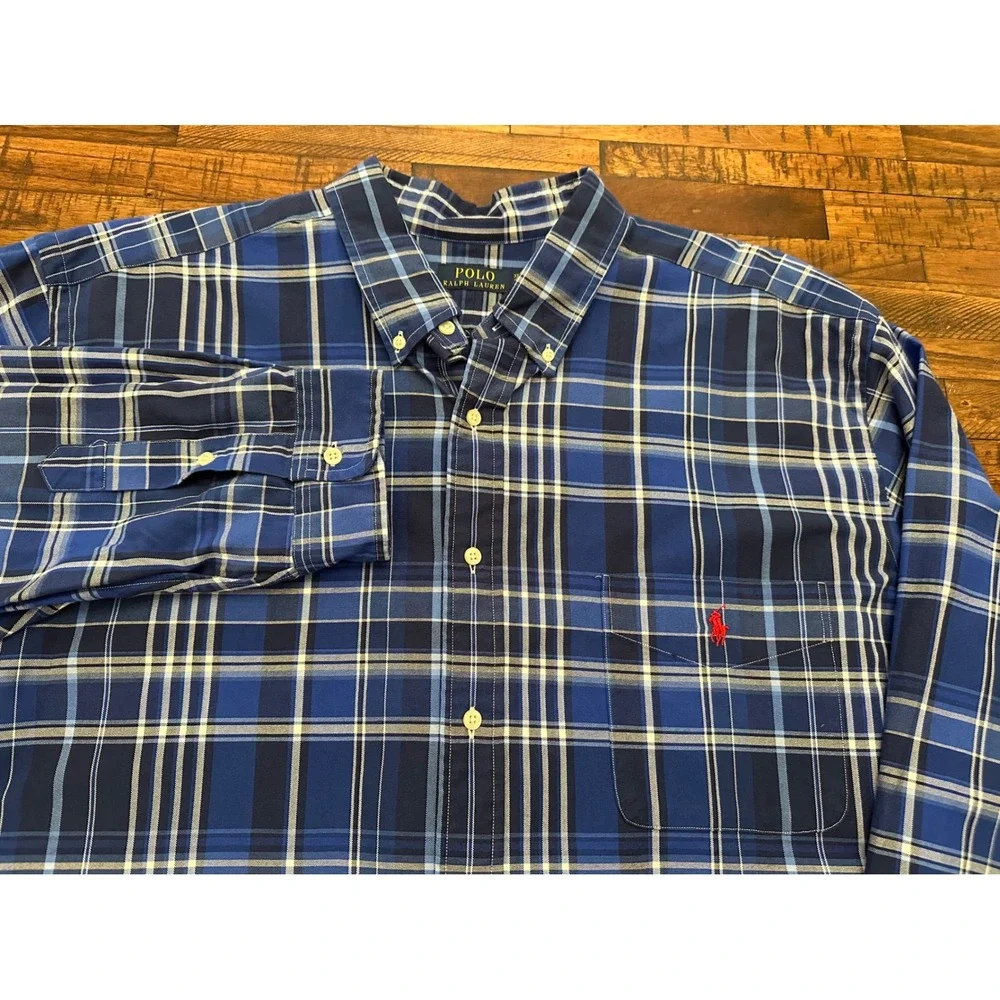 NWT $138 Polo Ralph Lauren Mens 3XB Pony Plaid‎ Oxford Button Down Shirt Big